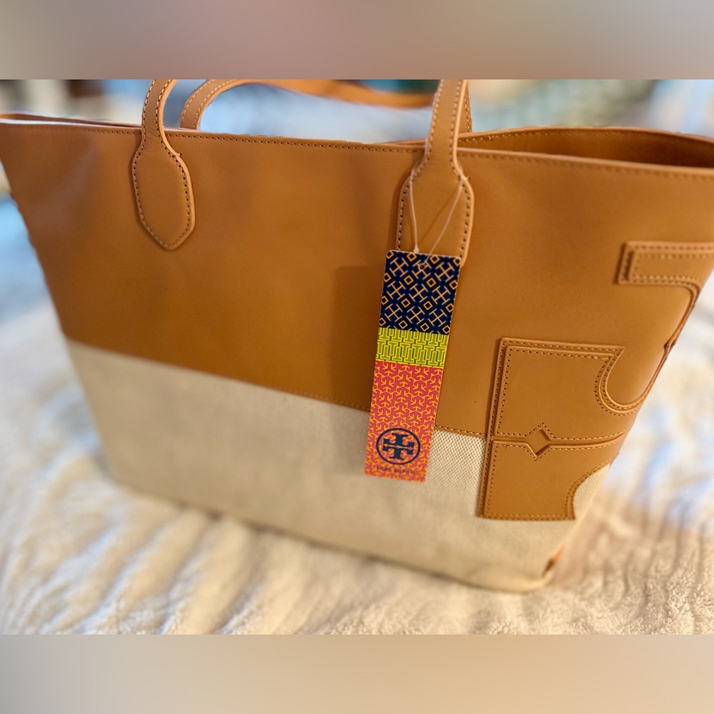 Tory Burch Tan and Natural Tote Bag